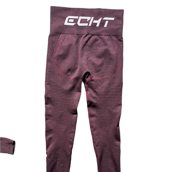 ECHT Apparel Arise SeriesCropped Top Long Sleeves + Ribbed Leggins Marron Small - Picture 10 of 12